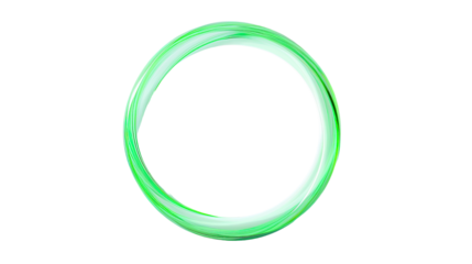 Neon green circle on a transparent background
