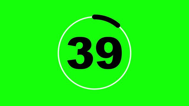 45 Seconds Countdown Timer Animation, Green Background
