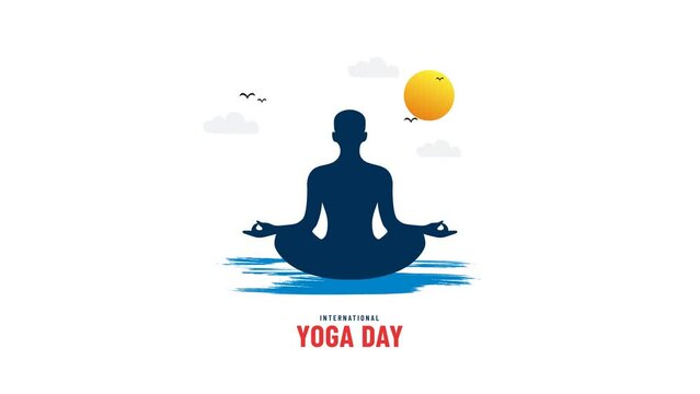 Embrace the Serenity, Yoga Day Animation with Flat Animation, 4k video