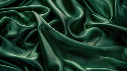 Obraz premium Luxury dark green silk satin background for special occasions.