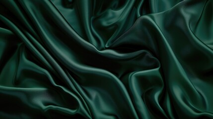 Fototapeta premium Luxury dark green silk satin background for special occasions.