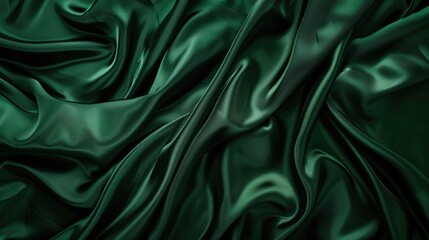 Obraz premium Luxury dark green silk satin background for special occasions.
