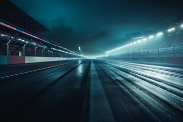 Race Track, Empty Race Track, Night Racing, Motorsport, Racing Circuit