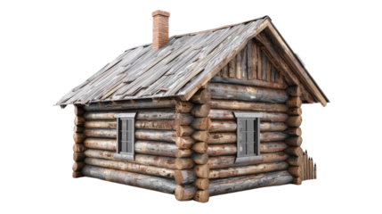 Log cabin on a transparent background