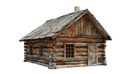 Log cabin on a transparent background
