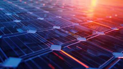 Fototapeta premium Rising use of solar cells in clean energy concepts