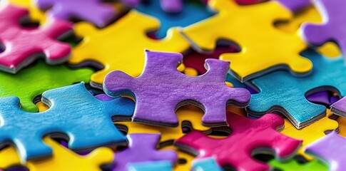 
A pile of colorful puzzle pieces
