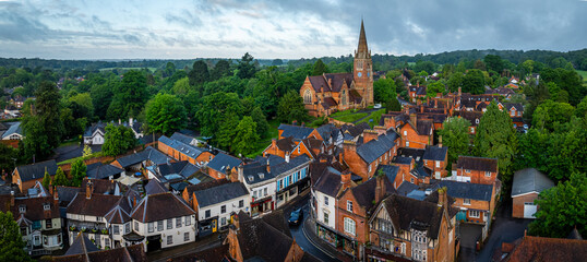 Sunrise view of Lyndhurst, a large village and civil parish situated in the New Forest National...