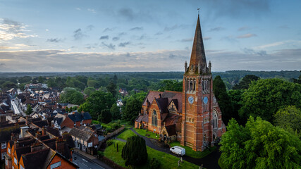 Sunrise view of Lyndhurst, a large village and civil parish situated in the New Forest National Park in Hampshire, England