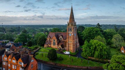 Sunrise view of Lyndhurst, a large village and civil parish situated in the New Forest National Park in Hampshire, England