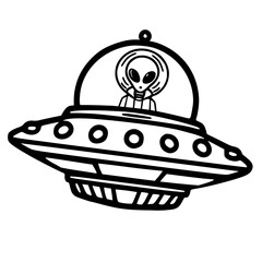 UFO Alien spaceship cartoon vector    © создать 8 углов