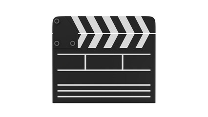 Fototapeta premium Closed film or cinema clapper board isolated on transparent and white background. Cinema concept. 3D render