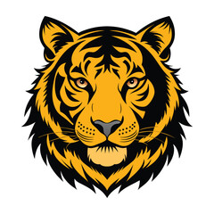 Tiger head silhouette vector illustration art outline style with a white background, and Adobe Illustrator Artwork