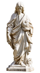 Fototapeta premium Statue of Jesus holding sacred heart png isolated on transparent background