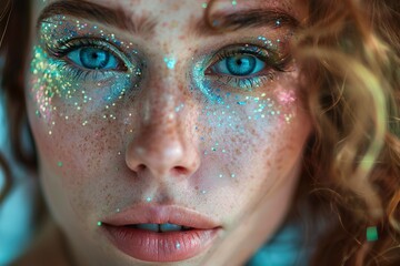 Close Up Cropped Portrait Pretty Crazy Glamorous