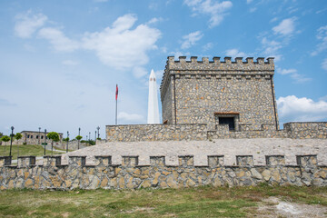Kosovo liberation army monument near Xerxe in Kosovo