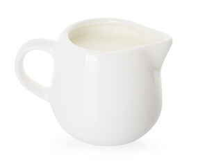 Jug of fresh milk isolated on white