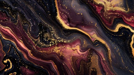 Obraz premium Elegant abstract fluid art background with golden glitter