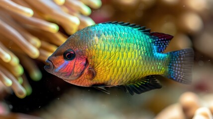 Fototapeta premium Vibrant tropical fish with iridescent scales