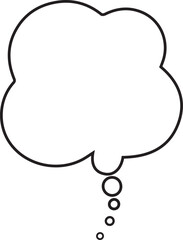 Thinkbubble thinking cloud line art vector icon for apps and websites