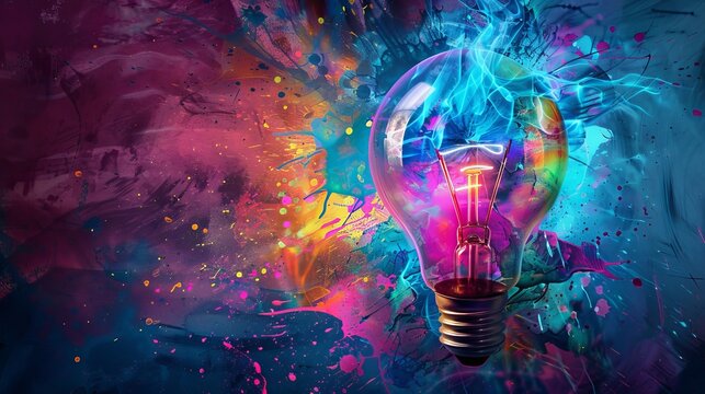 The light bulb symbolizes genius marketing strategy planning and creative thinking in business, symbolized by a conceptual image.