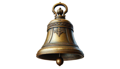  Vintage old bell  isolated on transparent or white background