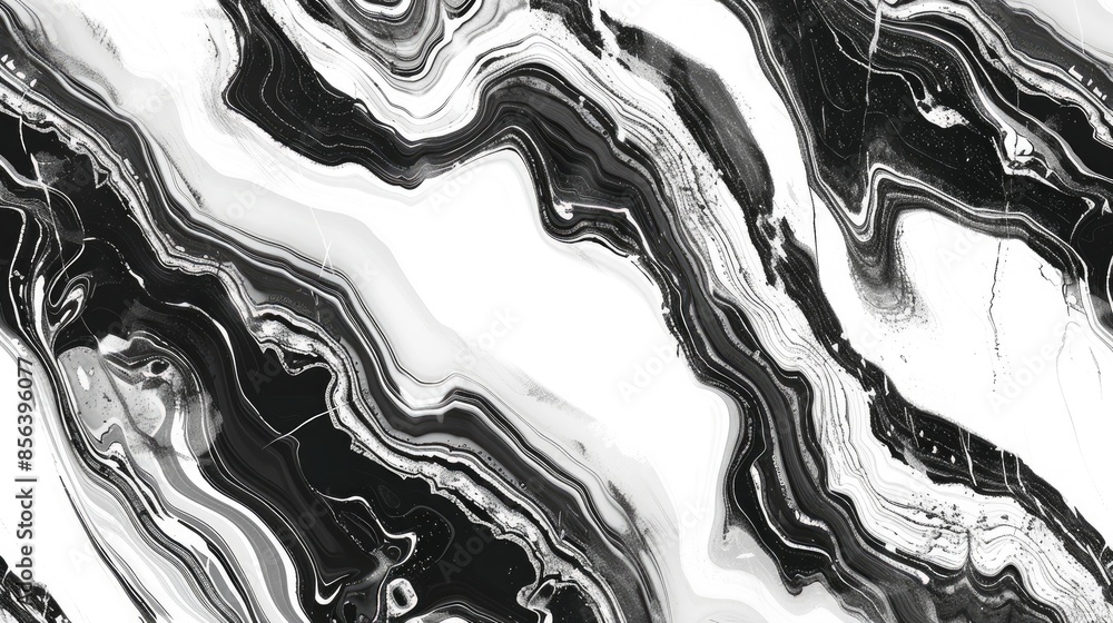 Poster Marble pattern Seamless abstract design in monochrome