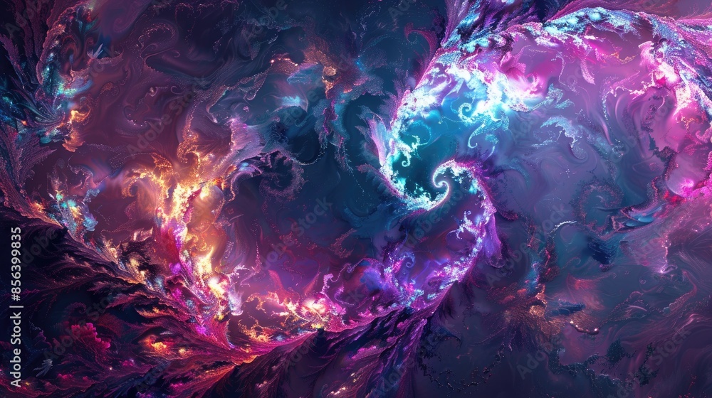 Poster fractal background in abstract form