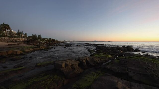 Morning view of Mooloolaba Beach, Queensland, Australia.