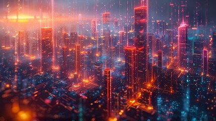 Isometric businessmen and technology, 