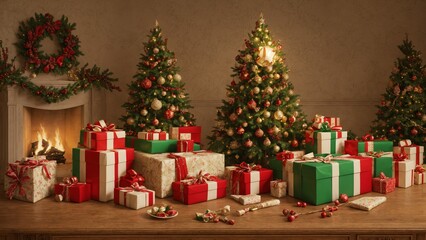 Lovely festive gifts with seasonal patterns