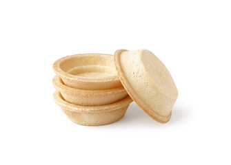 Homemade tartlets isolated on white background