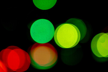 abstract image of lights of different colors with blur to create circular geometric shapes