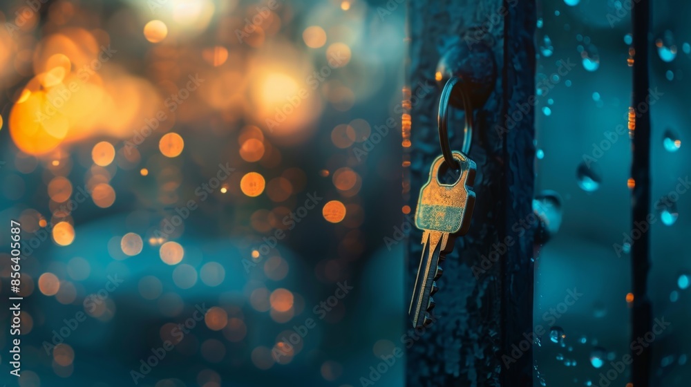 Aufkleber blurry outlines of locks and keys symbols of the challenges and obstacles that must be overcome.