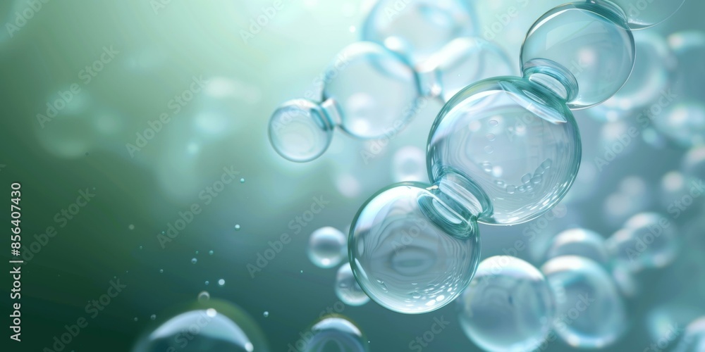 Aufkleber a close up of bubbles floating in a liquid. generative ai.