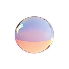 A close-up image of a colorful, transparent bubble reflecting light, showcasing its delicate and iridescent surface against a black background.