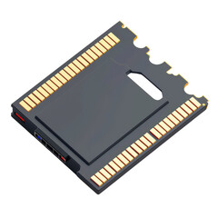 Close-up of a modern micro SD card with gold connectors, ideal for tech and electronics related projects.