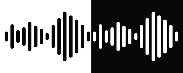 High frequency radio wave signs collection. Sound waves symbol. Vector Illustration.