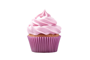 Cupcake with Frosting | Isolated on Transparent & White Background | PNG File with Transparency