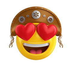 Emoji apaixonado com chapéu de cangaceiro elemento 3d para festa junina © Vitor