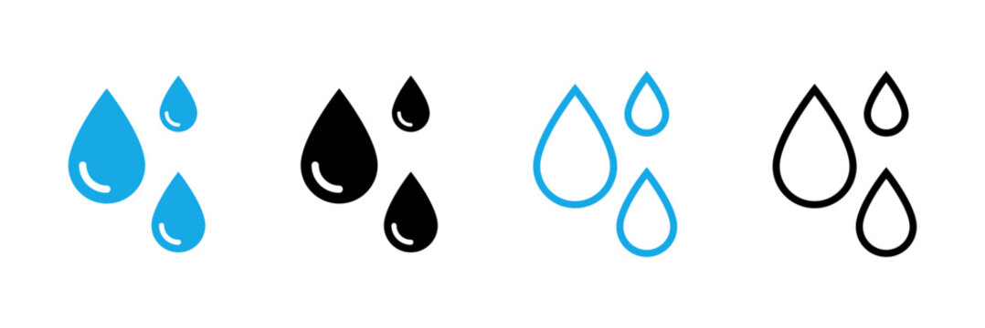 Water drops icon set