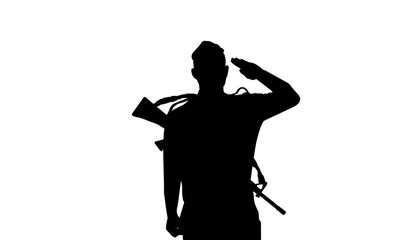 Vector Israeli soldier silhouette with rifle gun