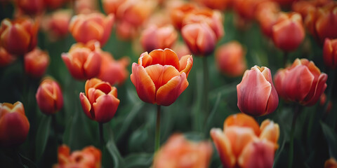 Obraz premium Tulipas Vibrantes no Pátio do Jardim