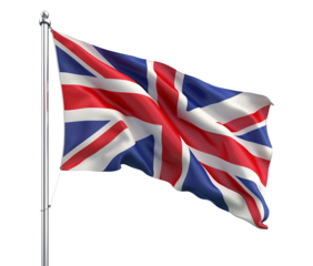 Flag of United Kingdom isolated on transparent background