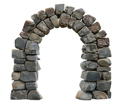 Stacked stone arch isolated on transparent background