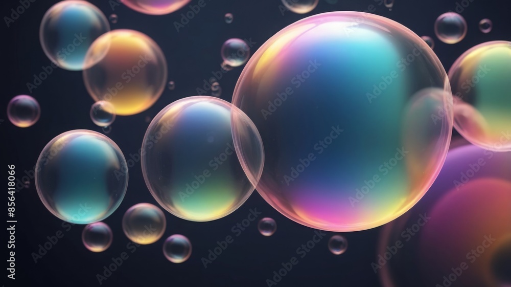 Aufkleber soap bubbles abstract light illumination