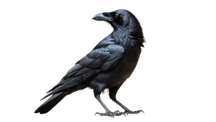 crow isolated on white background , transparent png image