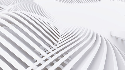 Naklejka premium Abstract Curved Shapes. White Circular Background.