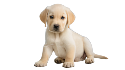 golden retriever puppy isolated on white background , transparent png image