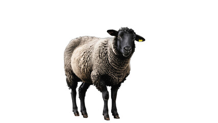 Fototapeta premium black and white sheep isolated on white background , transparent png image